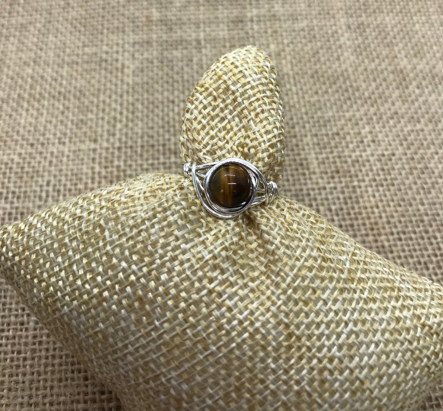 Tigers Eye Handmade Wire Wrapped Ring