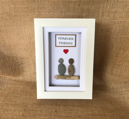 Handmade Forever Friends Pebble Art Picture