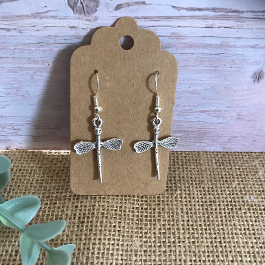 Silver Dragonfly Earrings