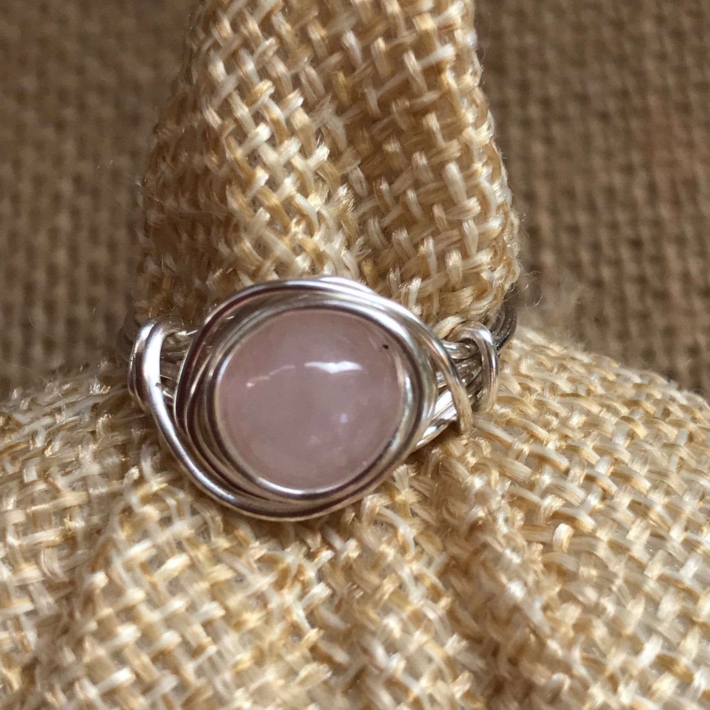 Rose Quartz Wire Wrapped Ring