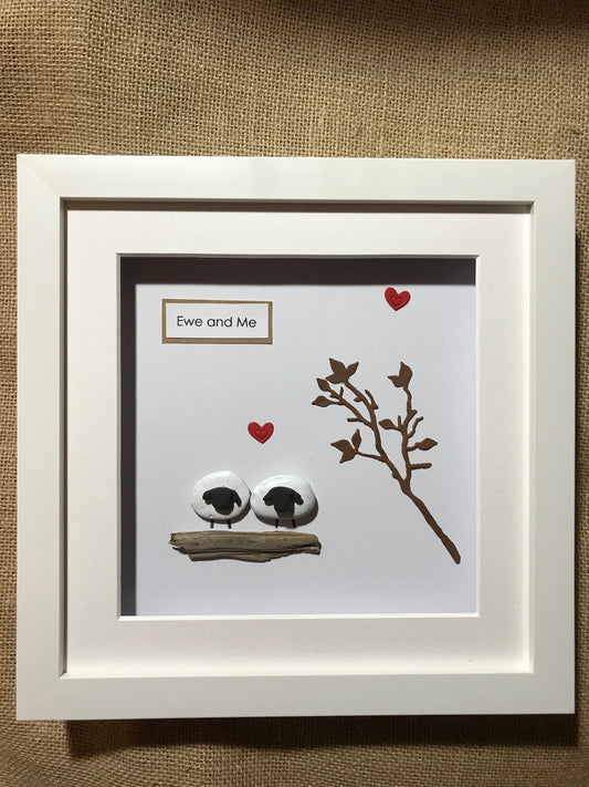 Ewe & Me Pebble Art Picture