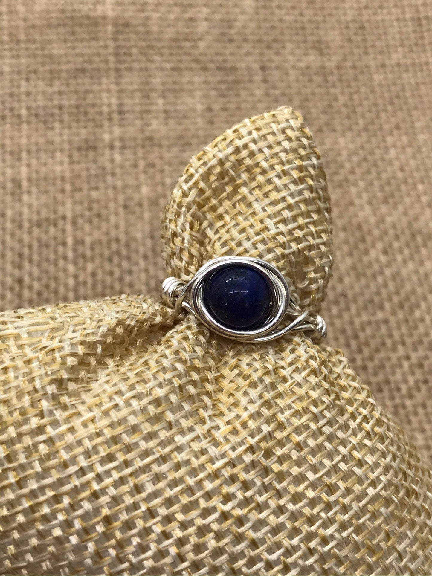 Lapis Lazuli Wire Wrapped Ring