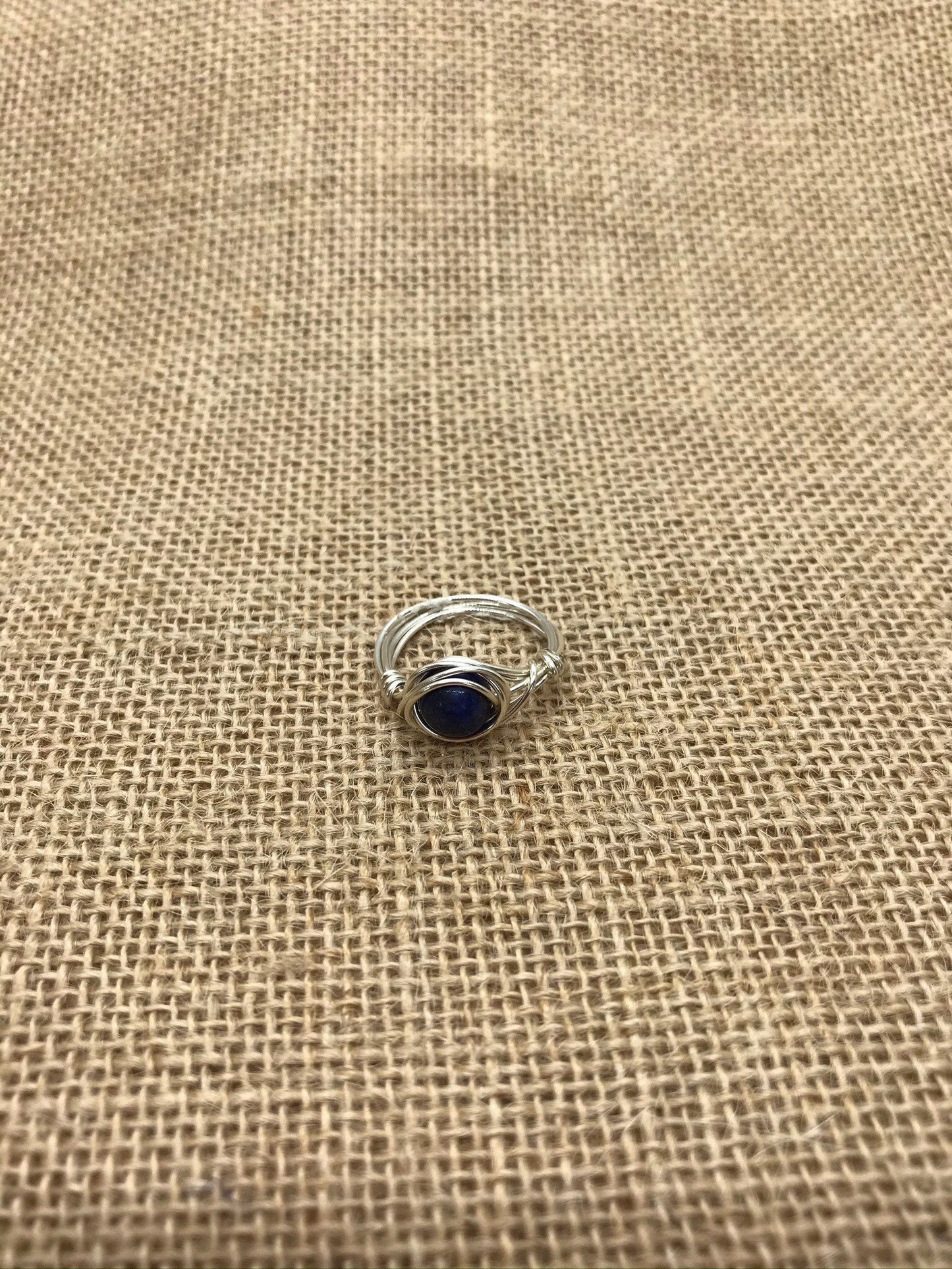 Lapis Lazuli Wire Wrapped Ring