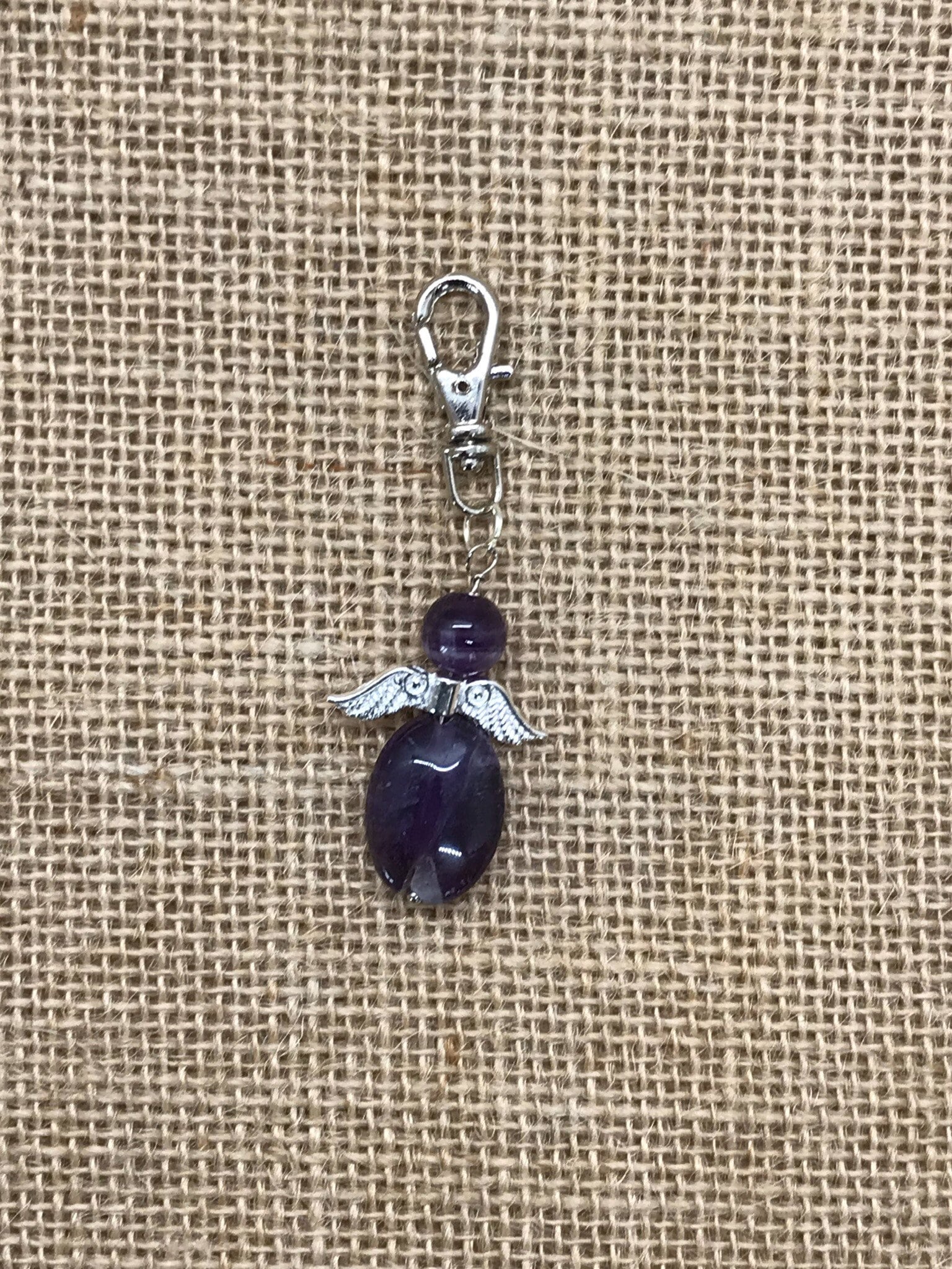 Amethyst Angel Pendant Keepsake Keychain