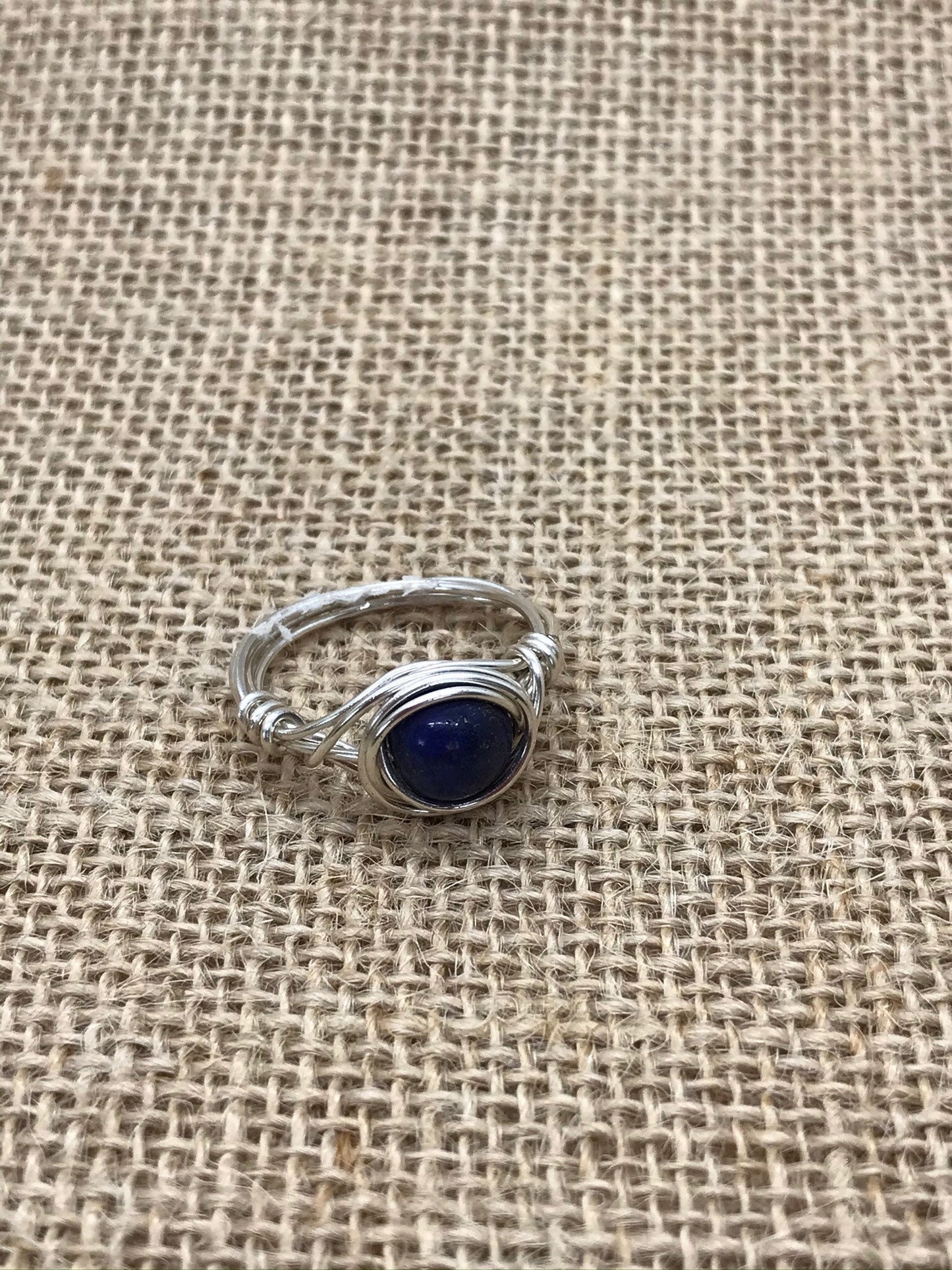 Lapis Lazuli Wire Wrapped Ring