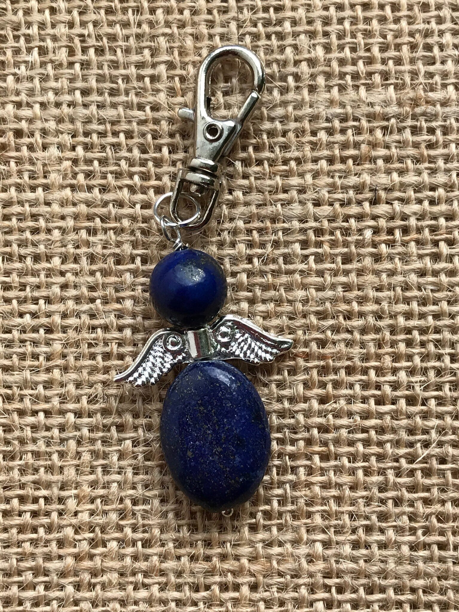 Lapis Lazuli Angel Pendant Keepsake Keychain