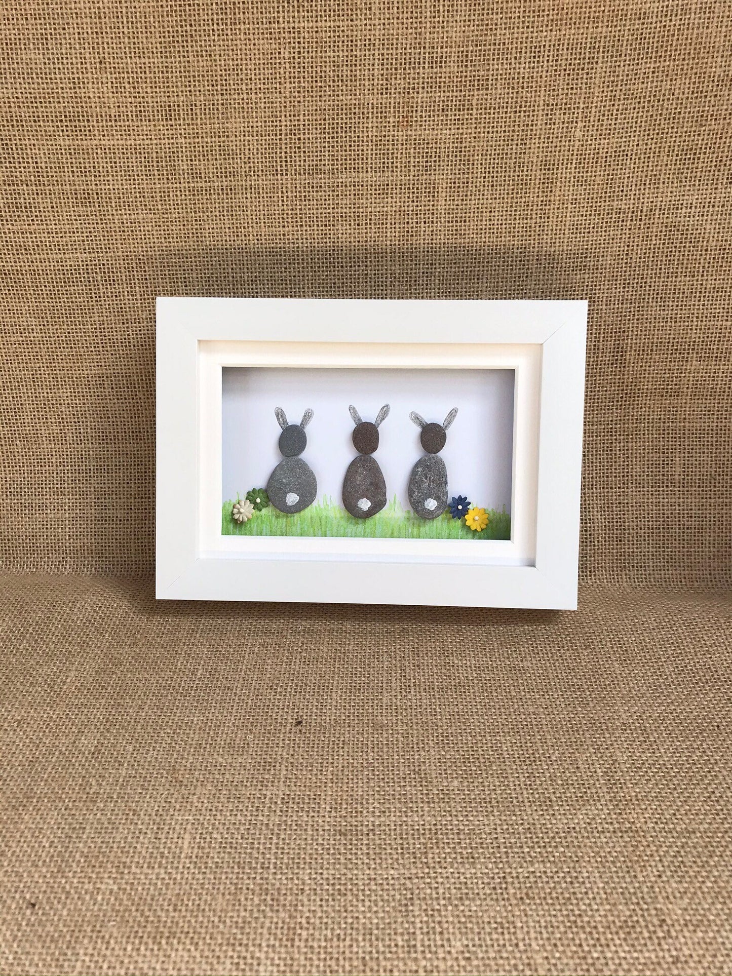 Bunnies Pebble Art Picture