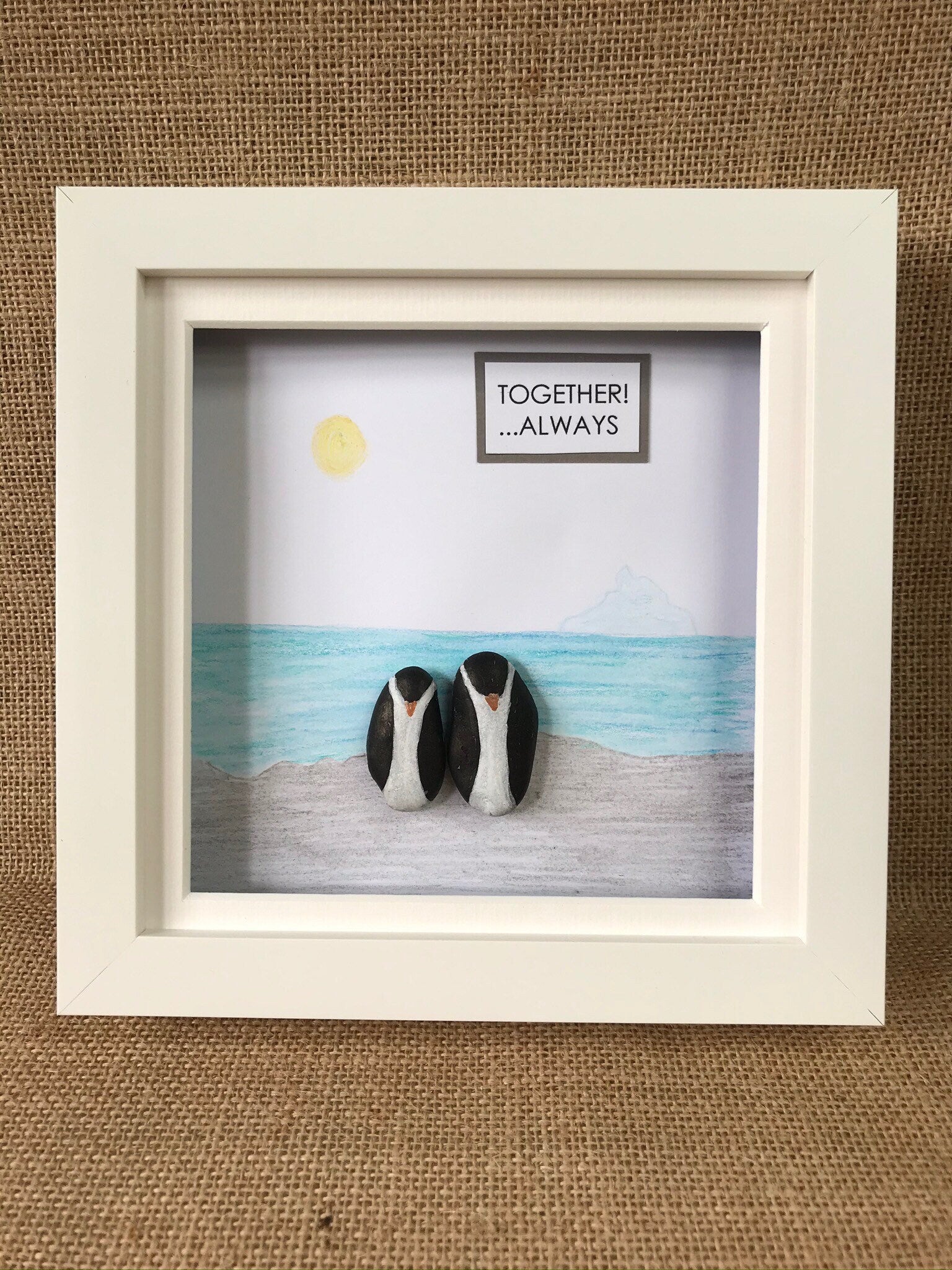 Penguin Pebble Art Picture
