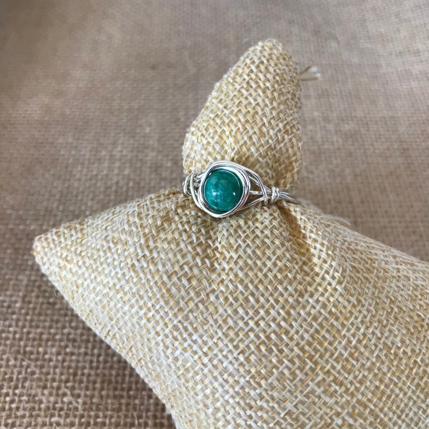 Wire Wrapped Ring - Silver Wire Wrap Ring - Sterling Silver Custom Ring - Custom Ring - Jasper Ring