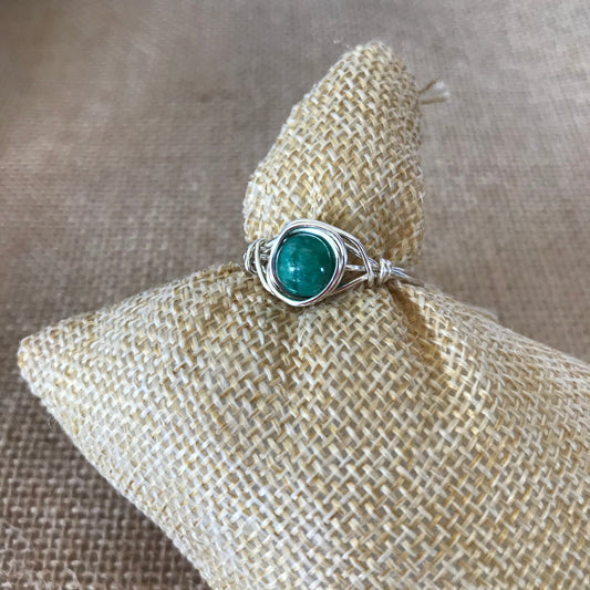 Wire Wrapped Ring - Silver Wire Wrap Ring - Sterling Silver Custom Ring - Custom Ring - Jasper Ring