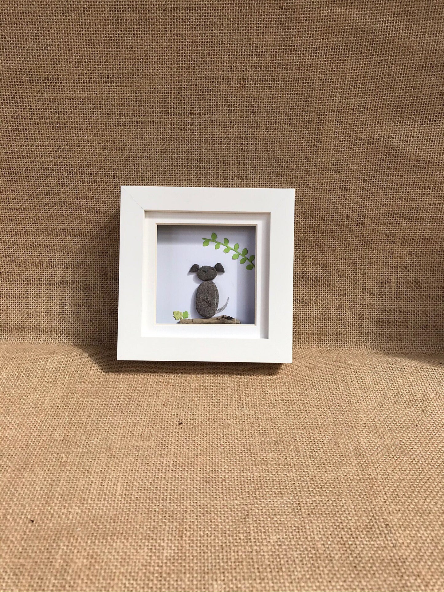 Handmade Dog Pebble Art Picture