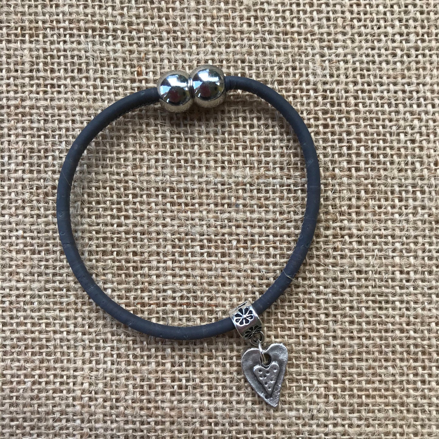 Handmade Cork Charm Bracelet Vegan