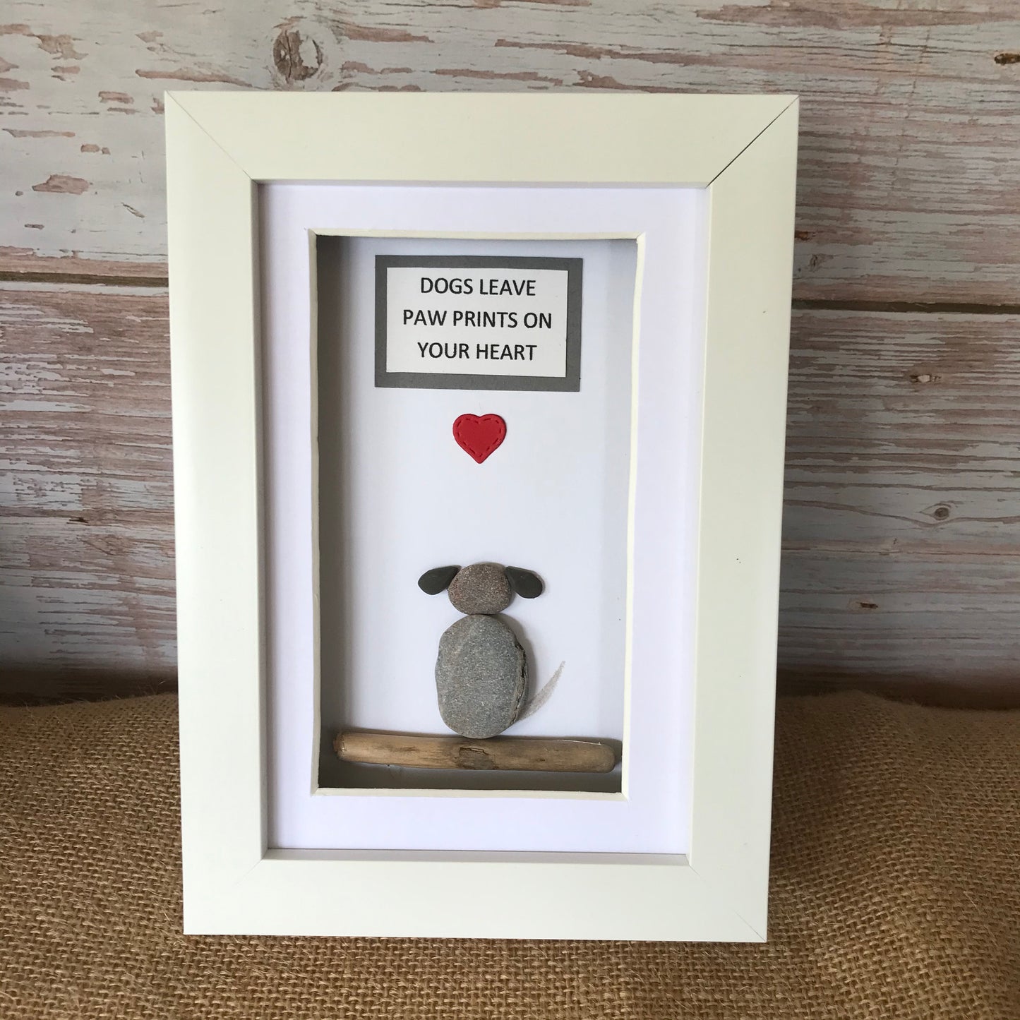 Handmade Dog Pebble Art Picture