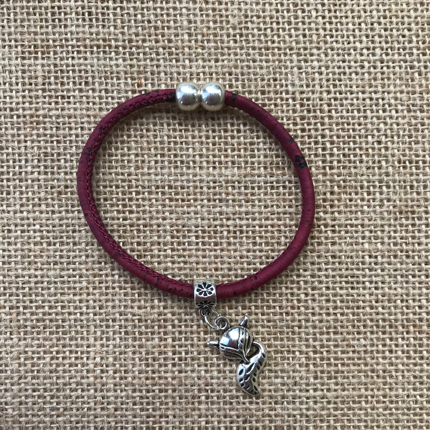 Handmade Cork Charm Bracelet Vegan