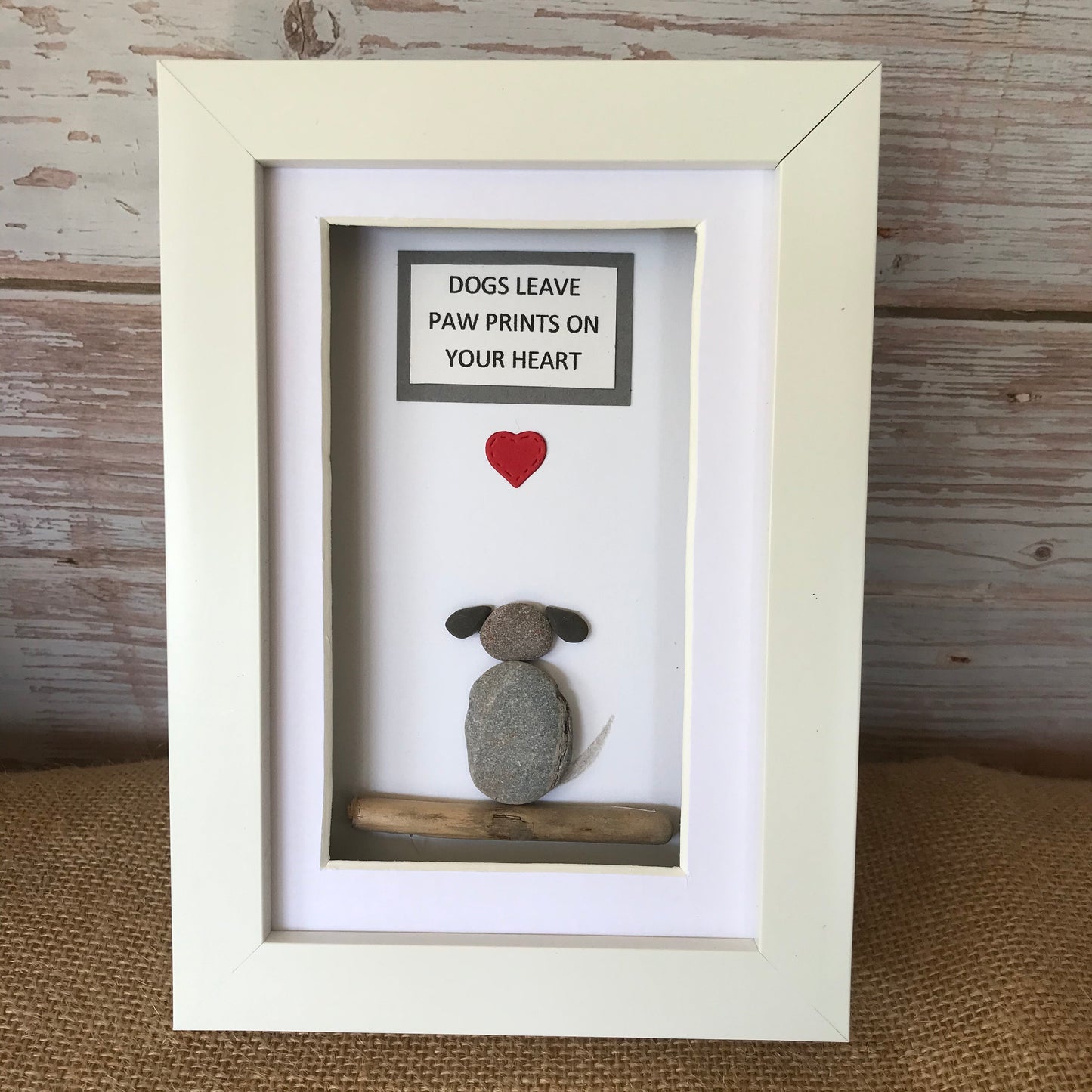 Handmade Dog Pebble Art Picture