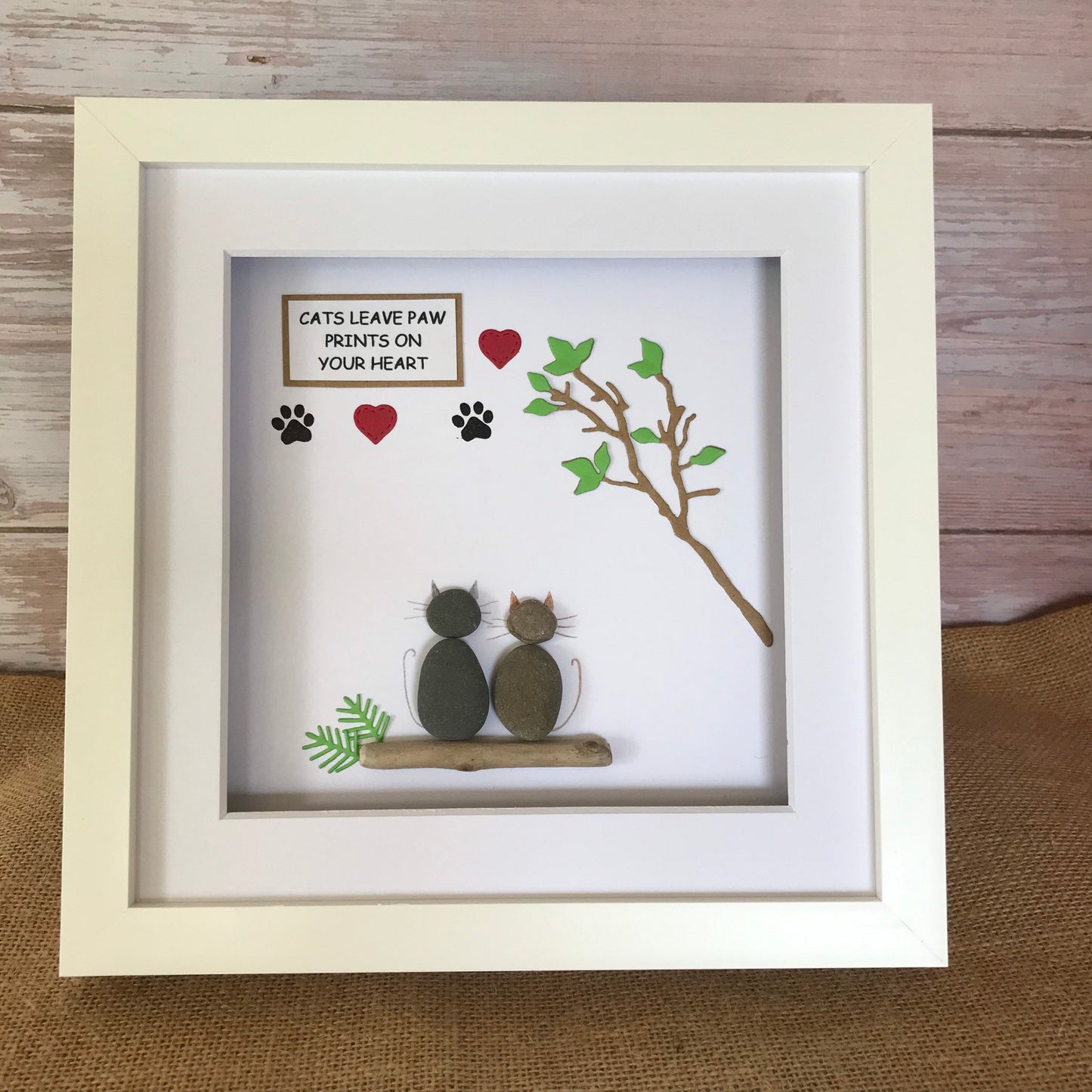 Handmade Cats Pebble Picture