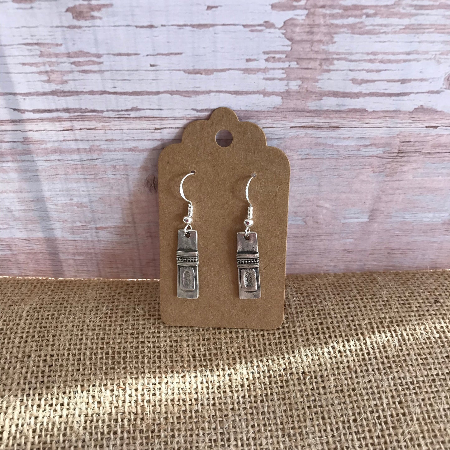 Silver Rectangle Earrings