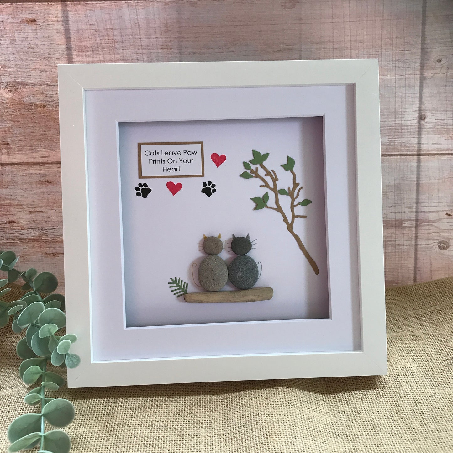 Cats Pebble Picture 8 x 8