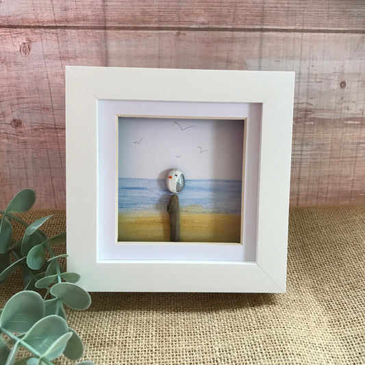 Seagull Pebble Art Picture